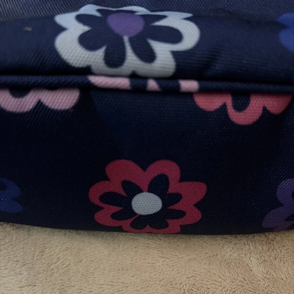 Vera Bradley Lighten Up Floral Makeup Bag Navy Whimsical